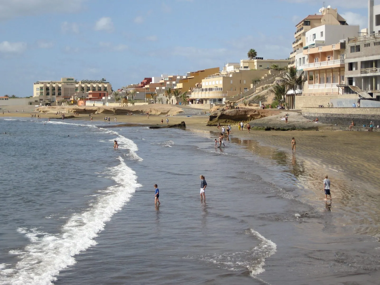 The windswept beach and promenade at El Medano, southern Tenerife