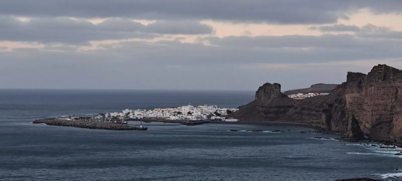Puerto de las Nieves and its pebble coast seen from Guayedra on the north-west of Gran Canaria