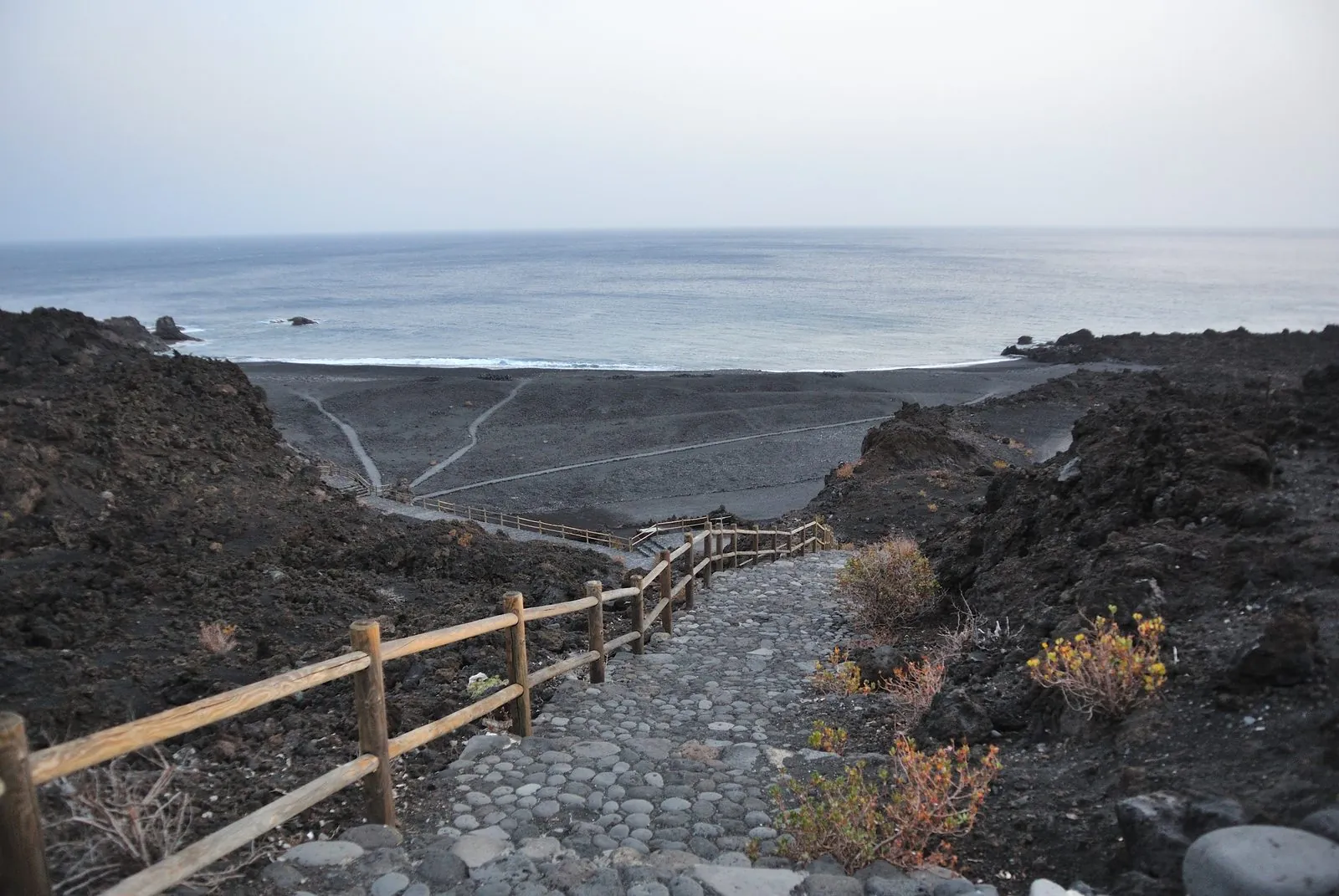 Playa de Echentive (Playa Nueva), the black lava beach south of Fuencaliente, La Palma