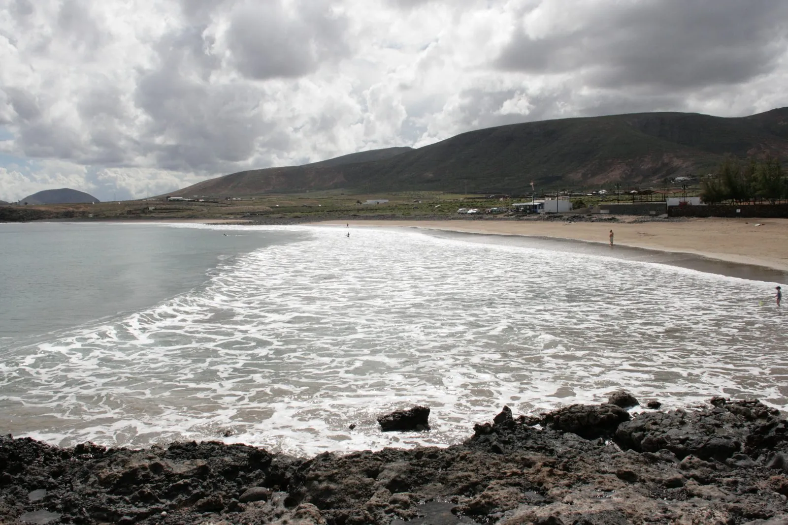 The beach and bay of Playa de la Garita in the fishing village of Arrieta, Lanzarote