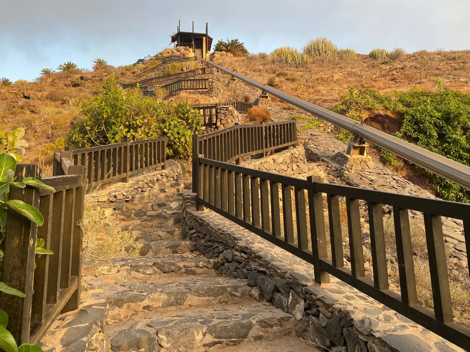 The funicular descending to Playa de Abama, Guía de Isora, Tenerife