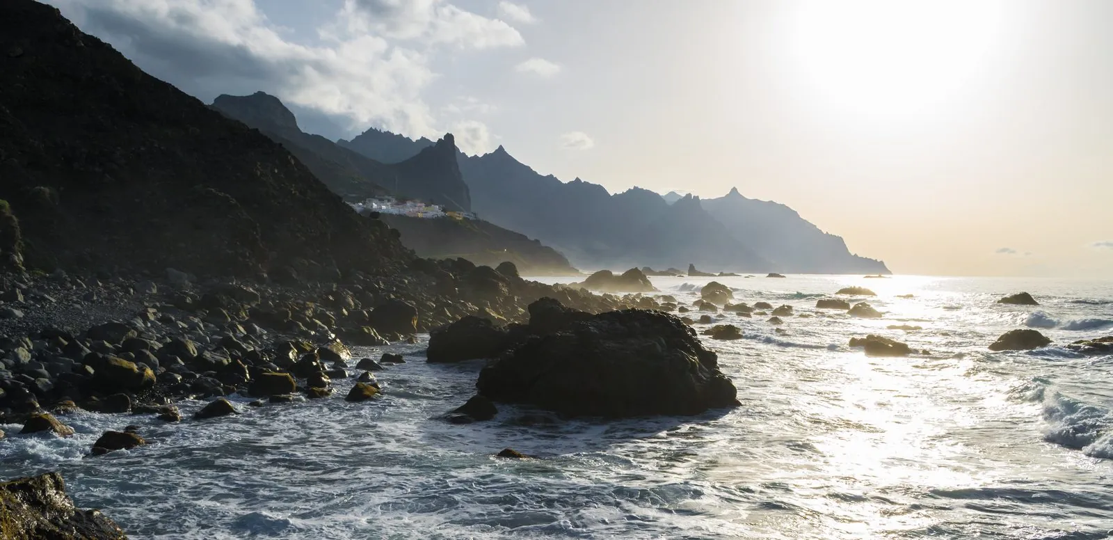 The hamlet and beach of Almaciga seen from Benijo, Anaga, Tenerife