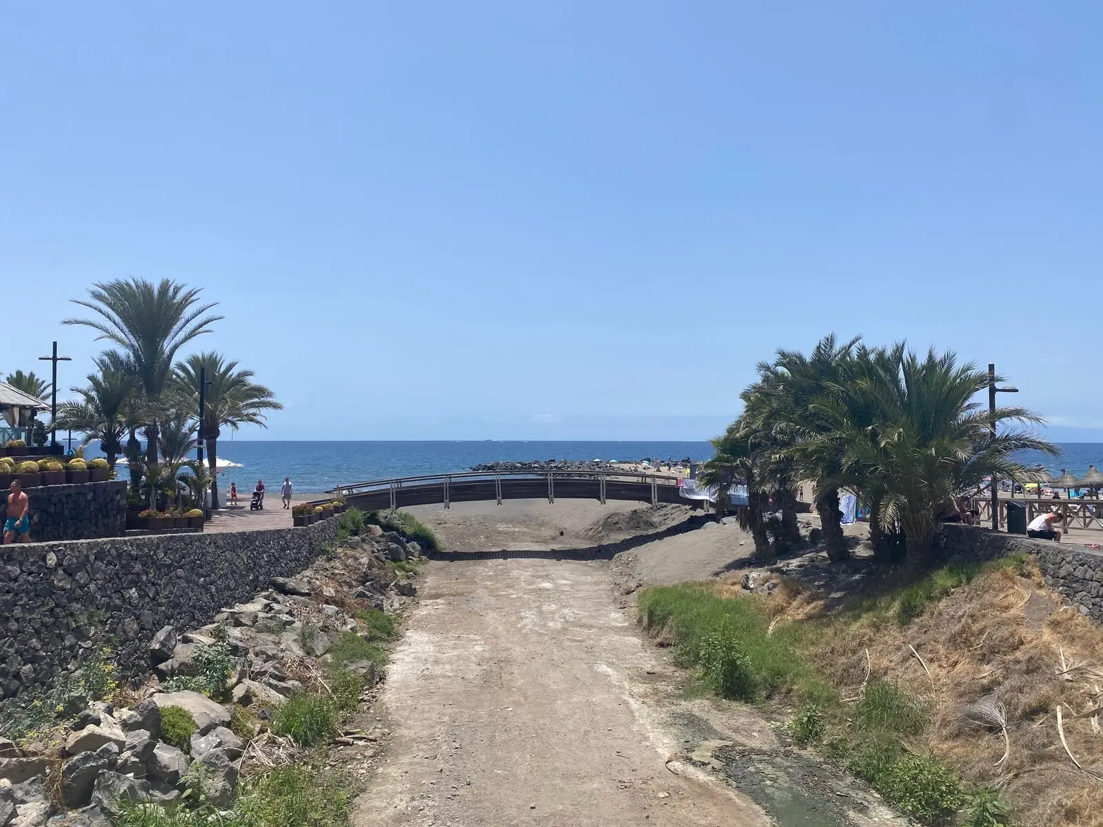 Promenade and beach at the Barranco de Troya, Playa de las Américas, Tenerife