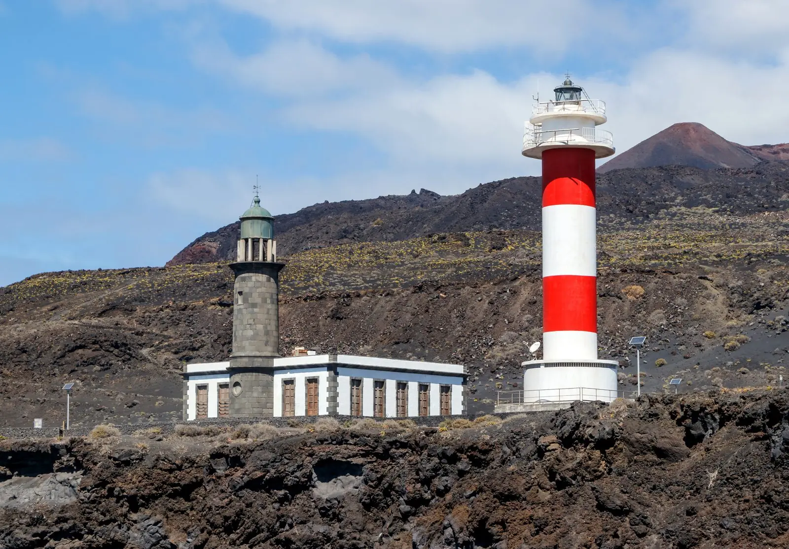 The old and new lighthouses of Fuencaliente at the southern tip of La Palma