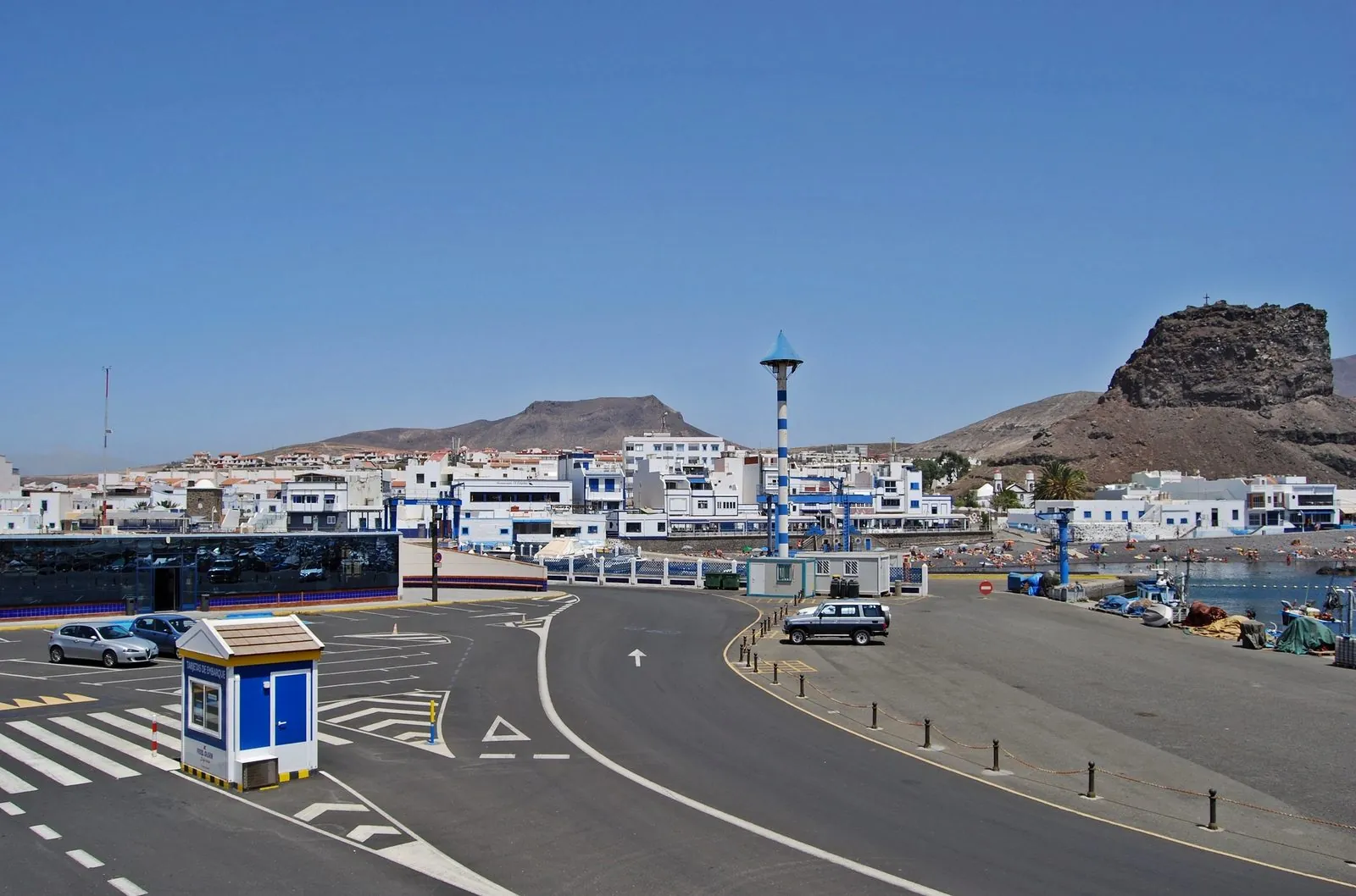 The whitewashed fishing town and harbour of Puerto de las Nieves at Agaete, Gran Canaria