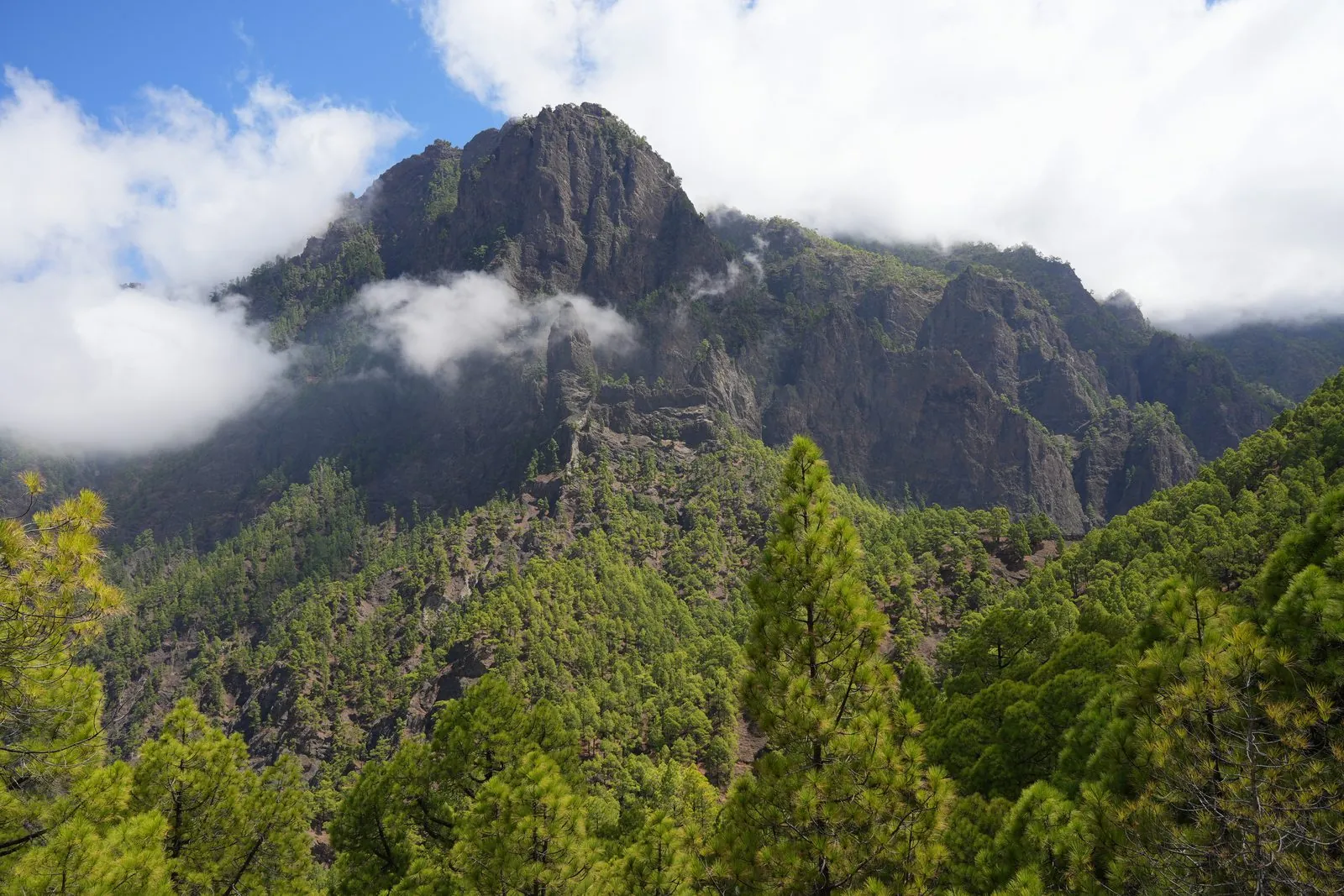 View over the Caldera de Taburiente from Lomo de las Chozas, La Palma