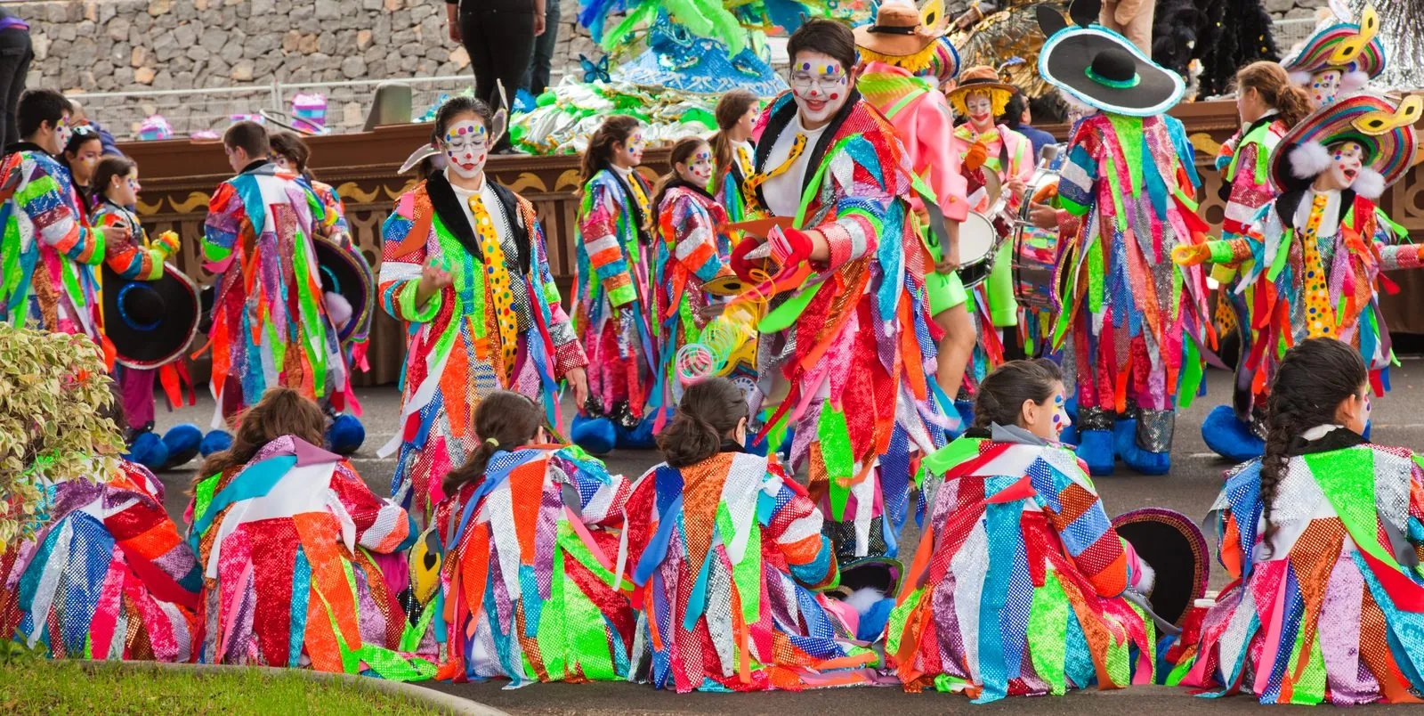Performers gathering before the Santa Cruz de Tenerife Carnival parade