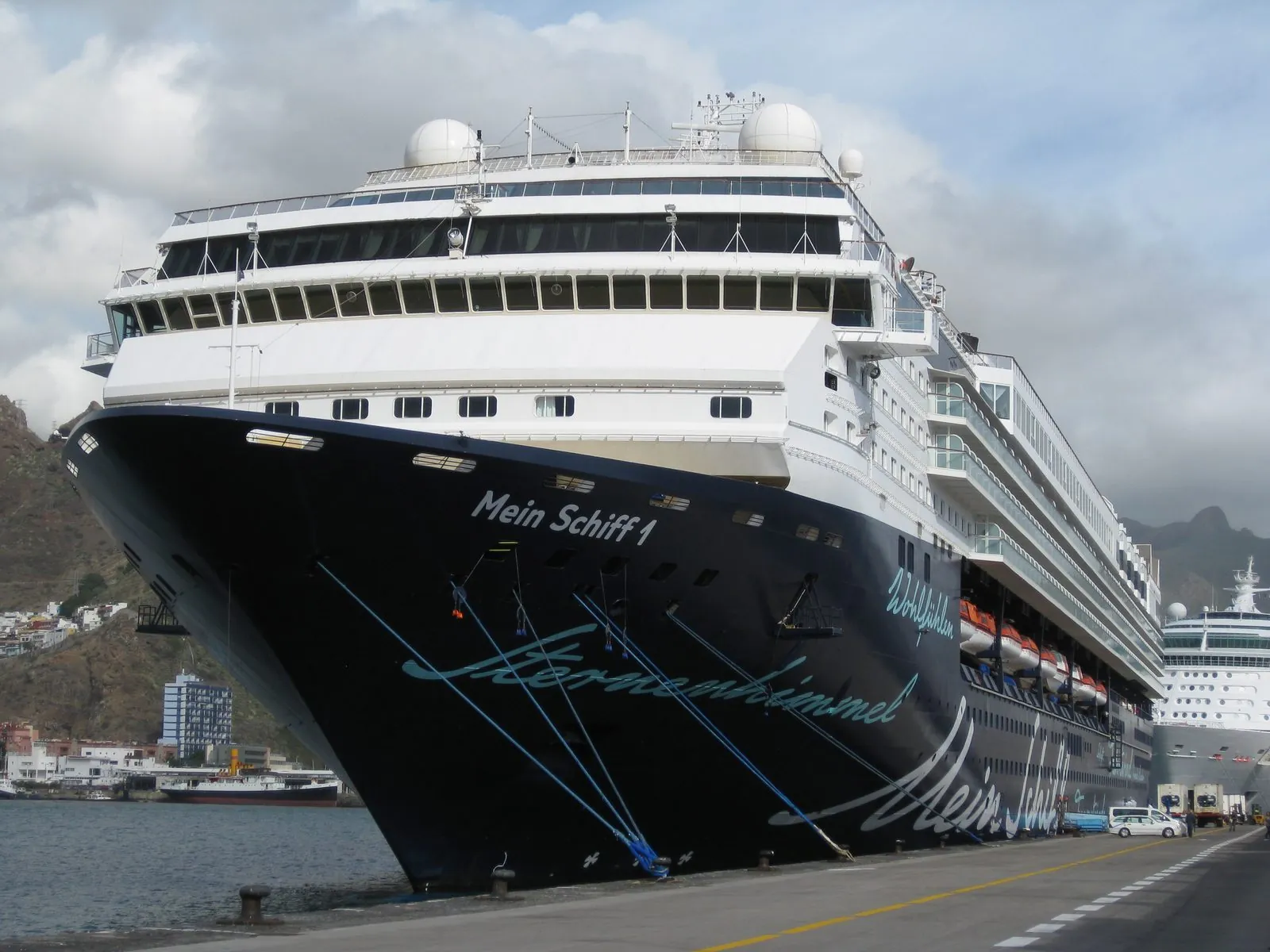 A cruise liner alongside the quay at Santa Cruz de Tenerife