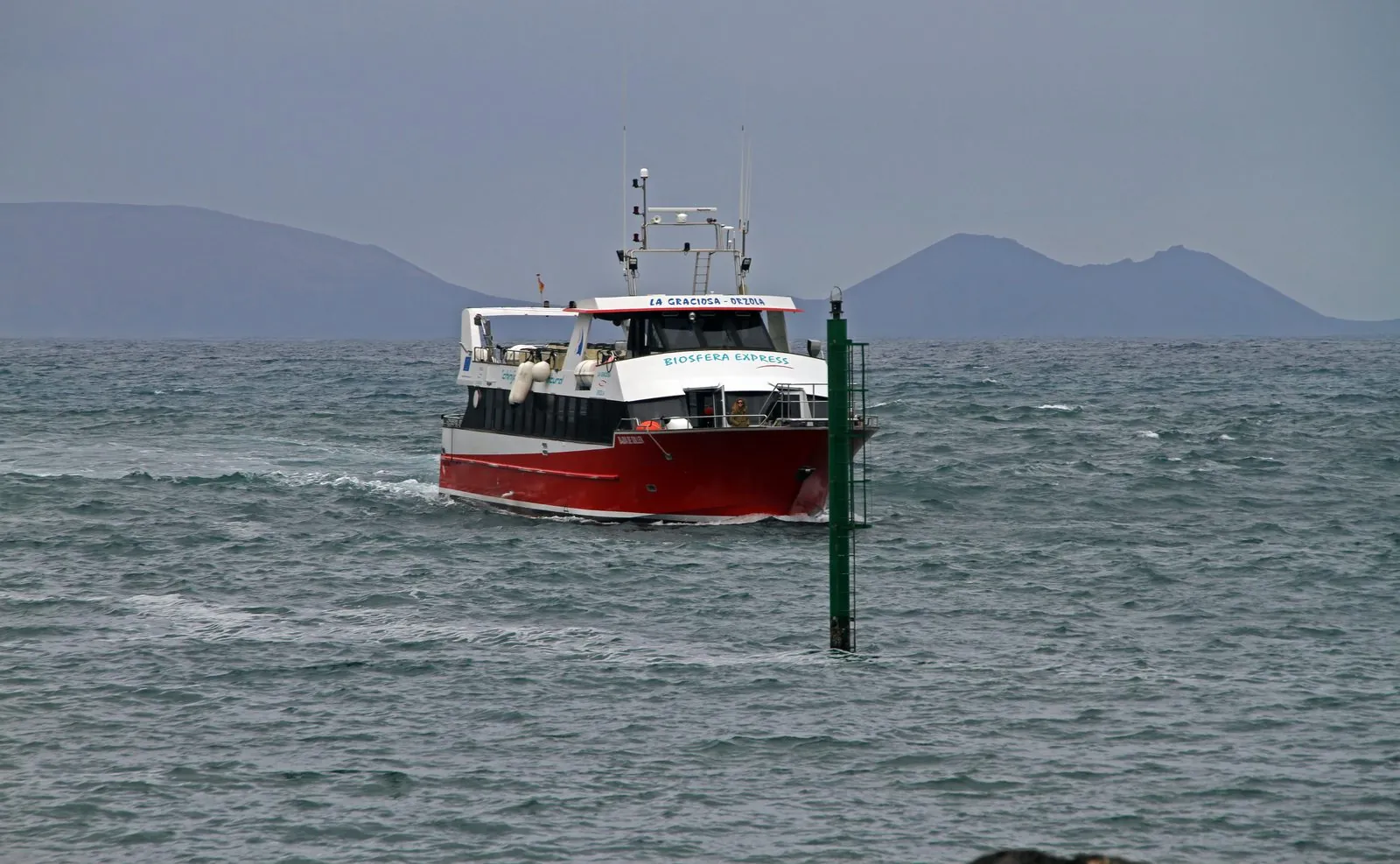 Ferry crossing the strait from Lanzarote to La Graciosa