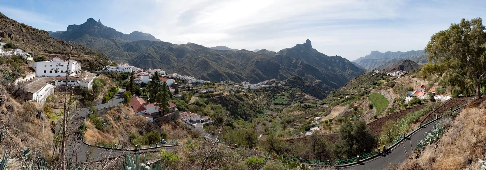 Panorama across the Tejeda caldera and mountain villages of central Gran Canaria