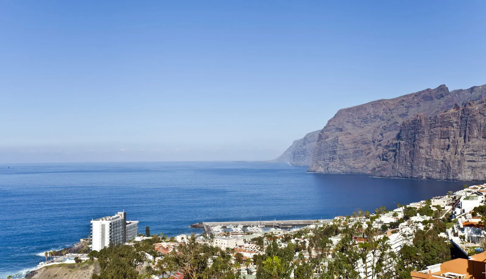 The sheer Los Gigantes sea cliffs on the west coast of Tenerife