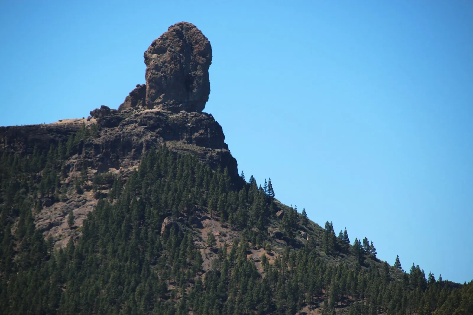 The Roque Nublo rock formation high in the mountains of Gran Canaria