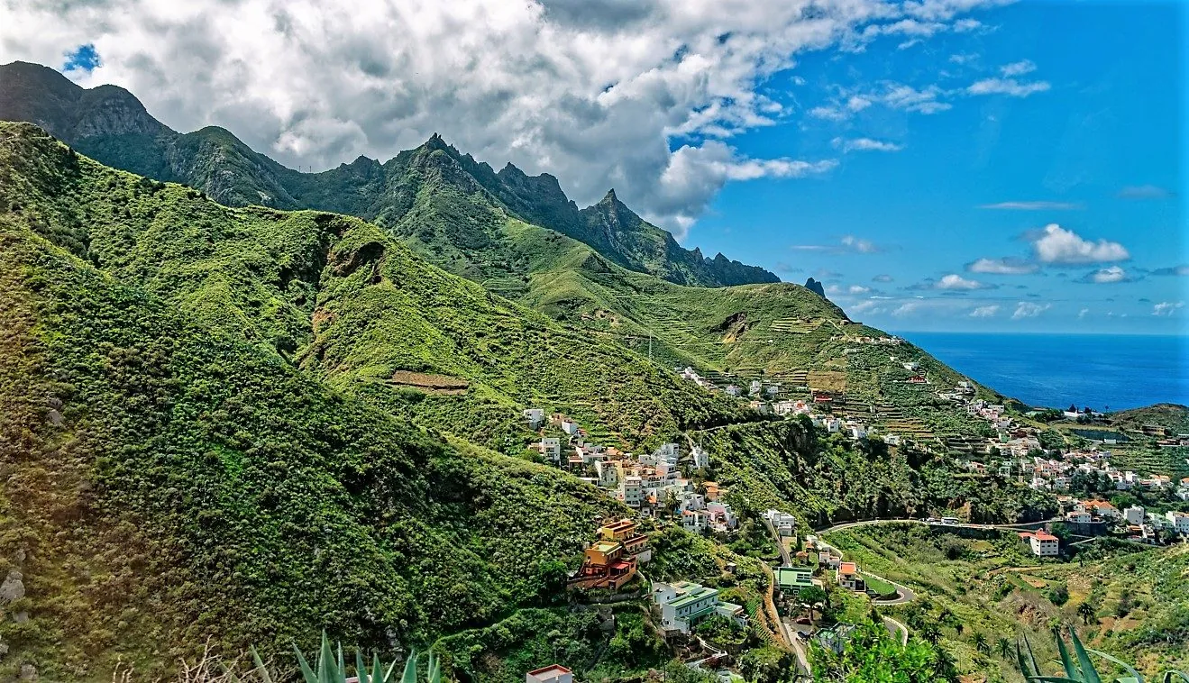 The green forested ridges of the Anaga mountains, northern Tenerife