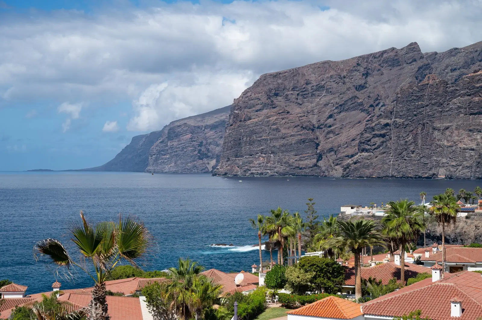 The sheer cliffs of Los Gigantes plunging into the sea, Tenerife
