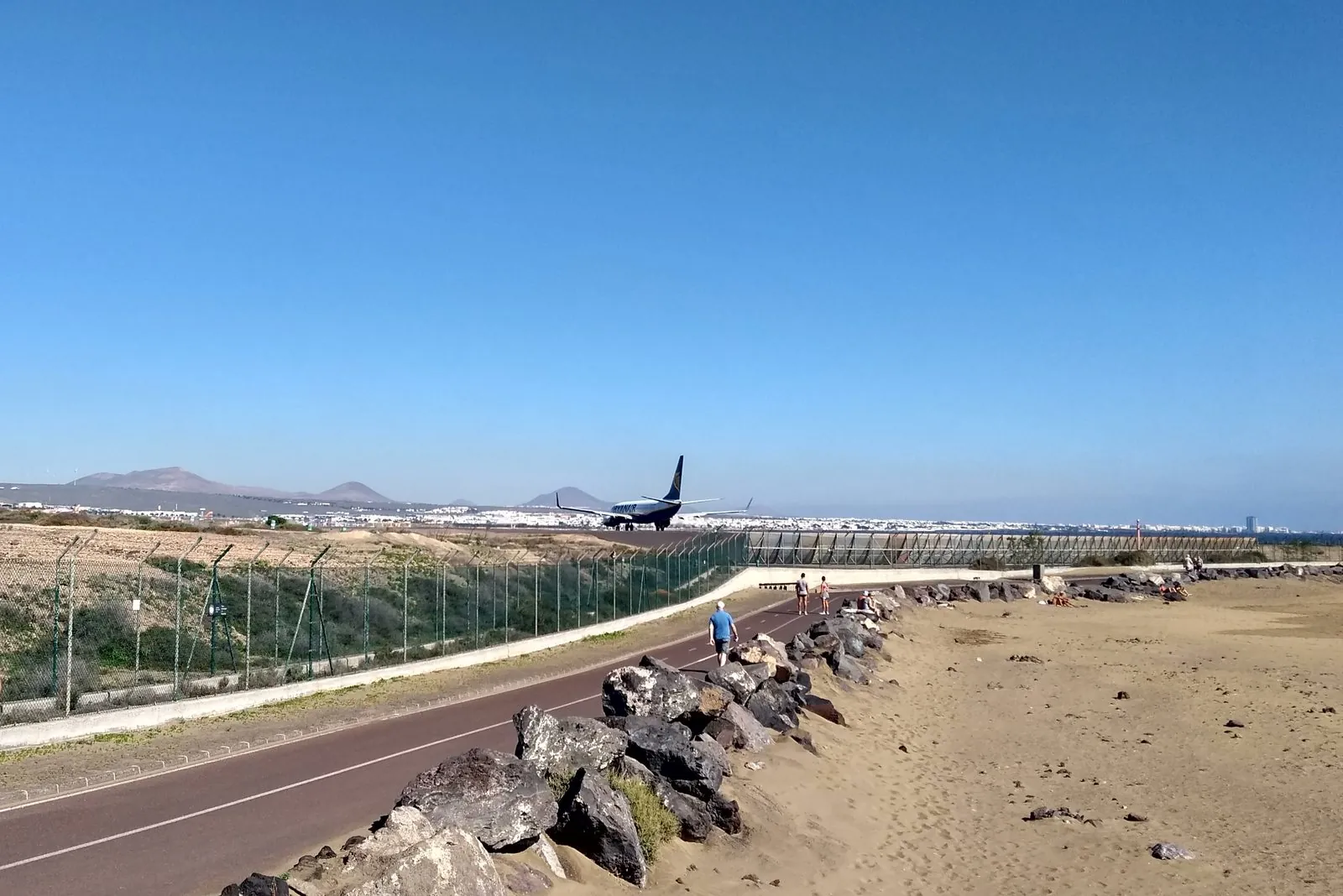 A jet on the runway at Lanzarote Airport near Arrecife