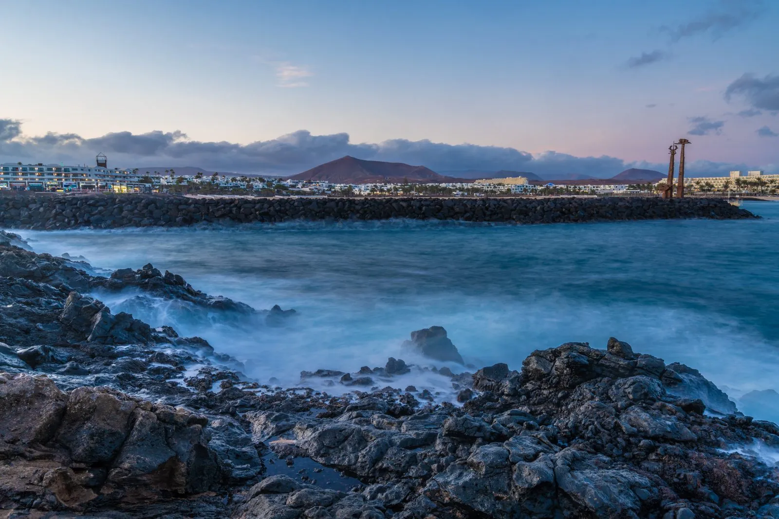 A sunset over the coast at Costa Teguise, Lanzarote