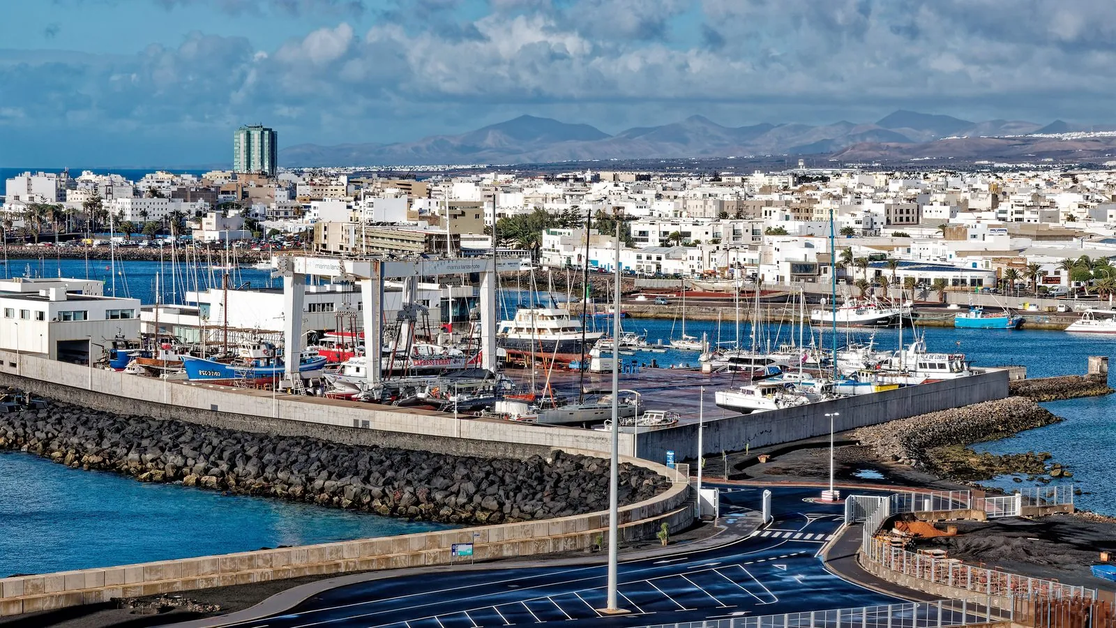 A panoramic view over the city of Arrecife, capital of Lanzarote