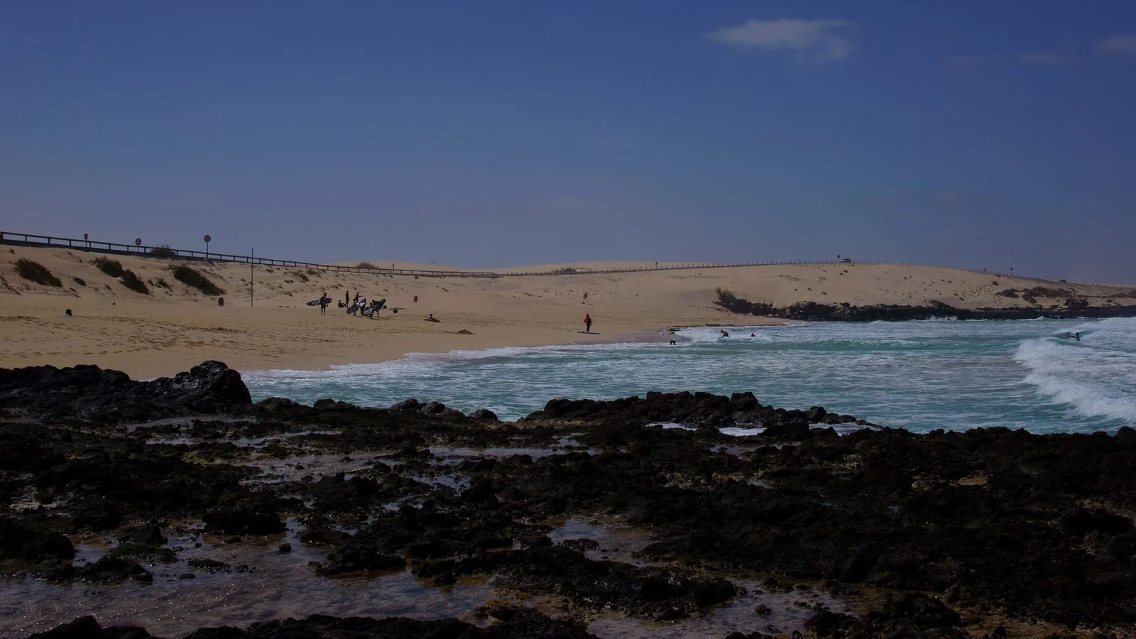 The golden dunes and Grandes Playas beach of the Corralejo Natural Park, Fuerteventura