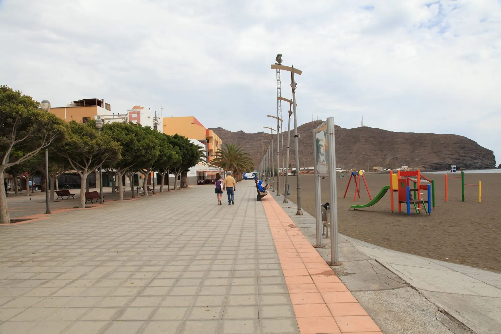 The seafront avenue of the town of Gran Tarajal, Fuerteventura