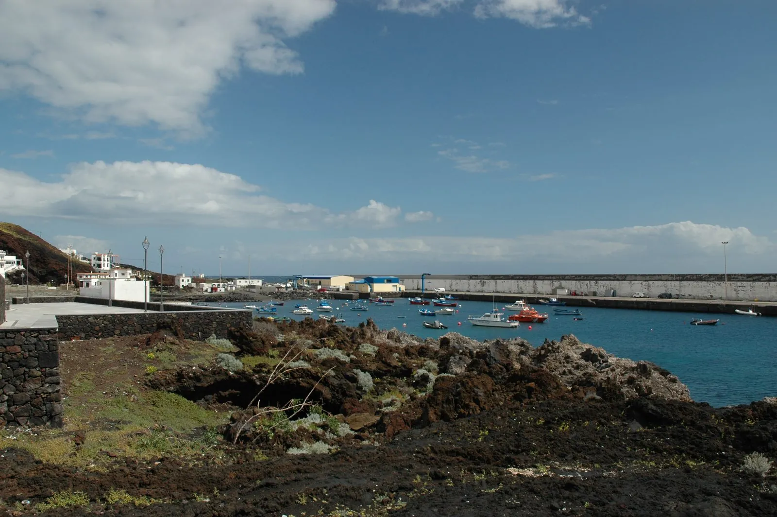 Fishing boats in the sheltered harbour of La Restinga, El Hierro