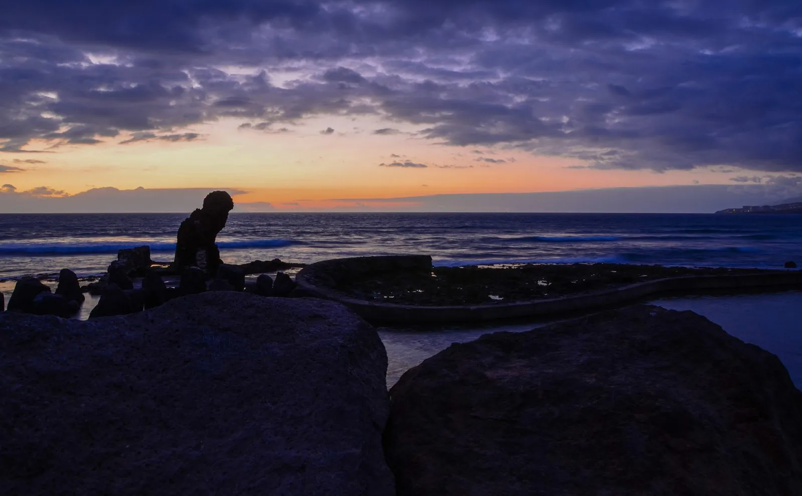 Sunset over the coast at Playa de las Américas, Tenerife
