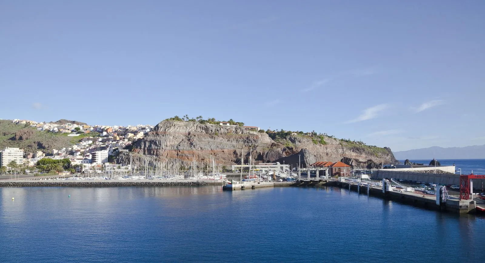 The town and harbour bay of San Sebastián de La Gomera, capital of the island of La Gomera