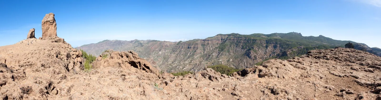 The Roque Nublo monolith towering over the Barranco de Tejeda, Gran Canaria