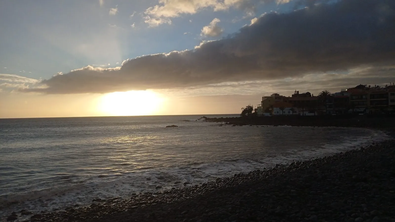 Sunset over the sea at the resort of Valle Gran Rey on the west coast of La Gomera