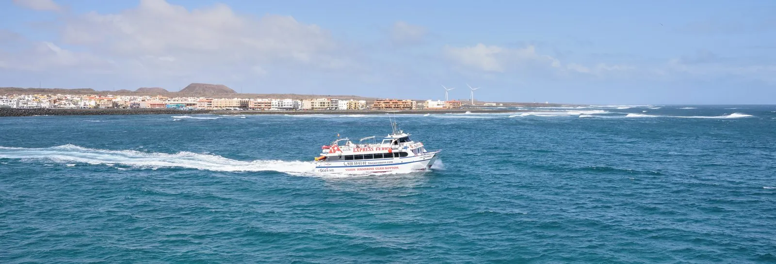 The resort town of Corralejo on the north coast of Fuerteventura
