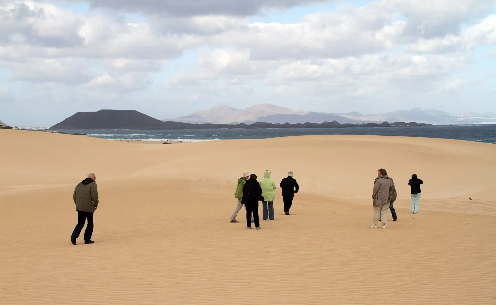 The sand dunes above Corralejo, Fuerteventura, the resort town where Acua Water Park is located