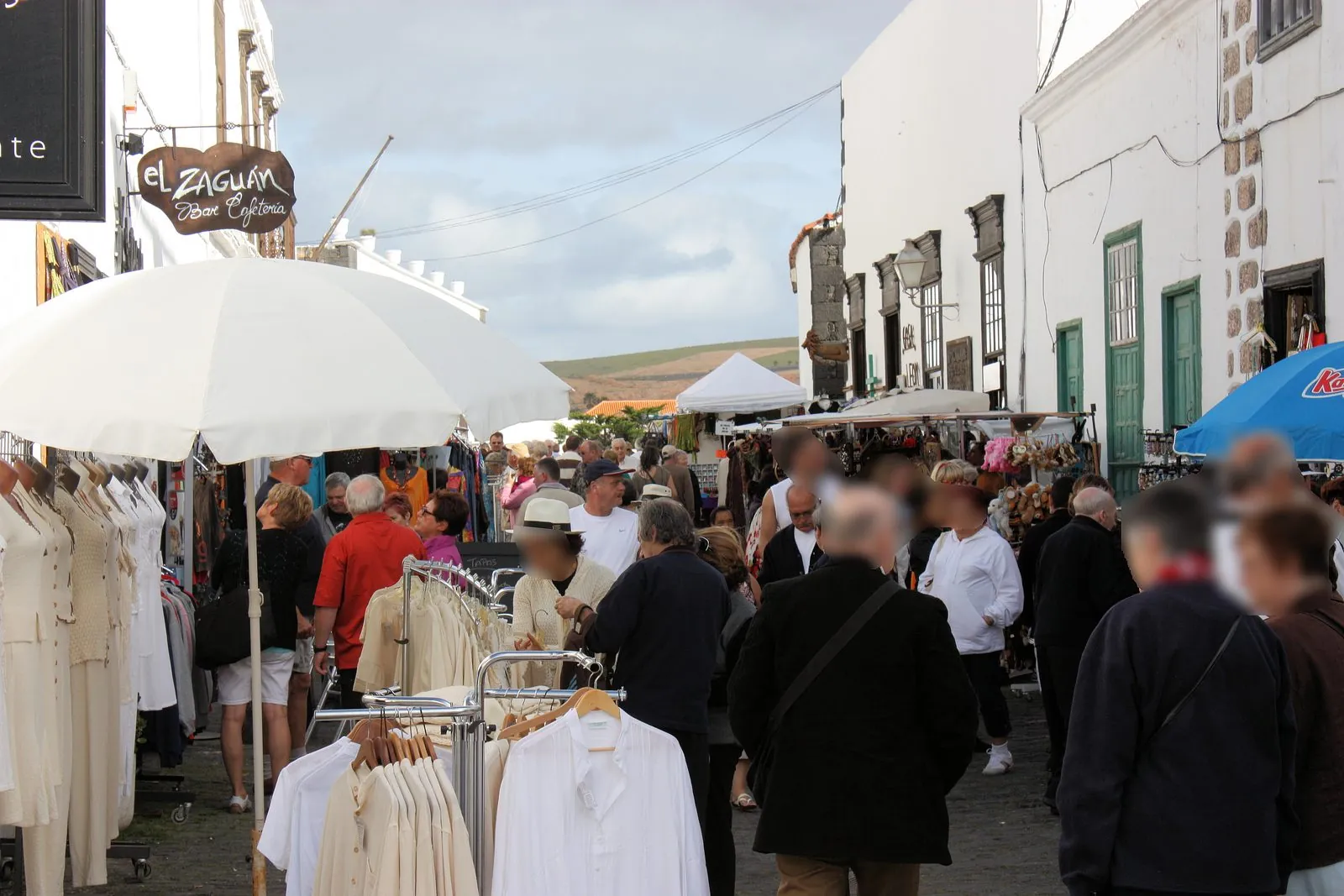 Busy market street during the weekly market in Teguise, Lanzarote