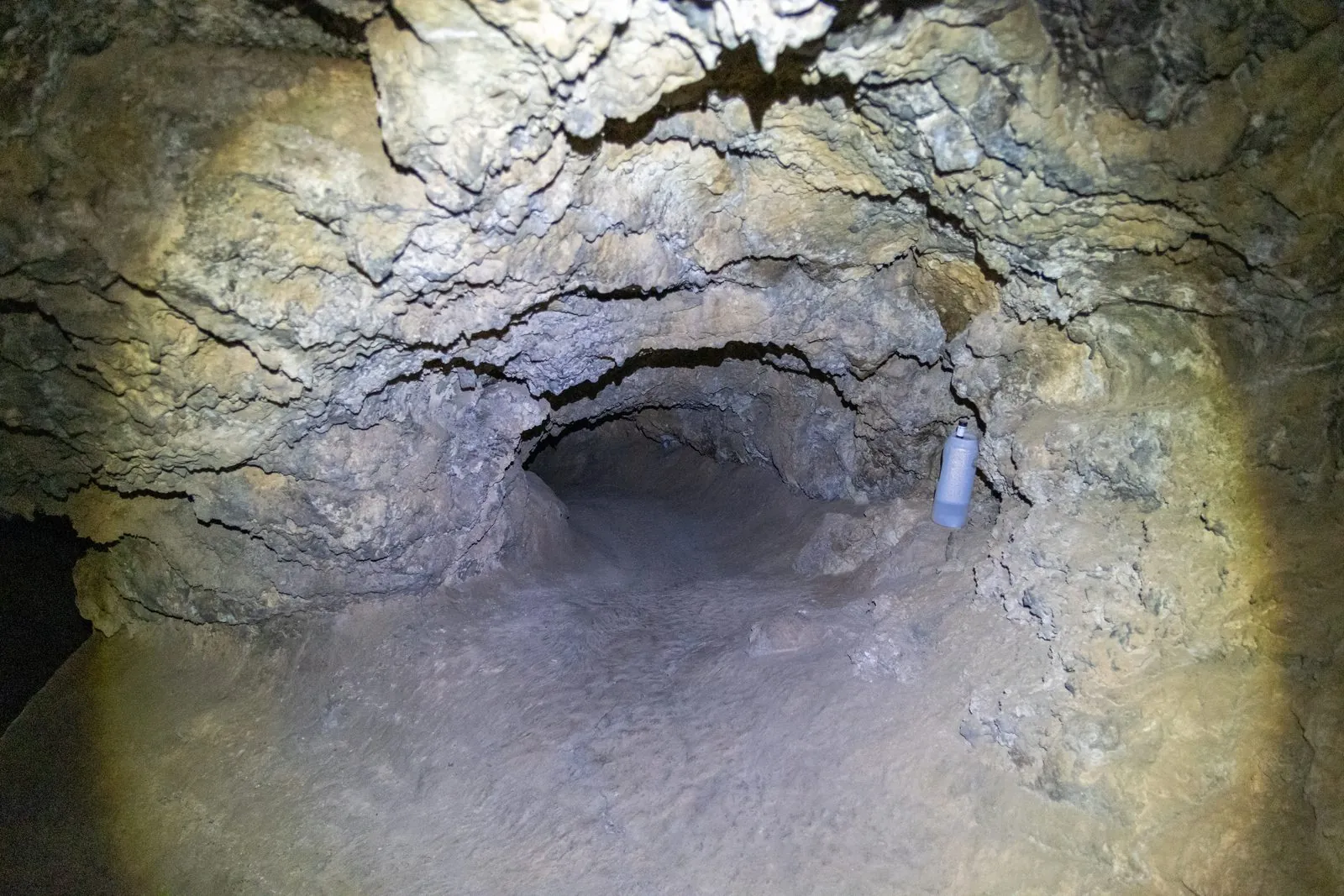 Inside the smooth-walled lava tube of the Cueva del Viento on Tenerife