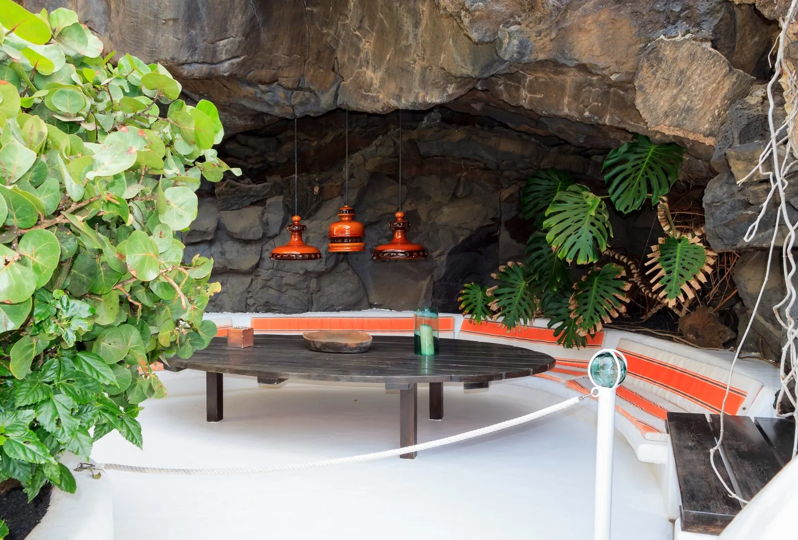 A living space built inside a volcanic lava bubble at the Fundación César Manrique, Taro de Tahíche, Lanzarote