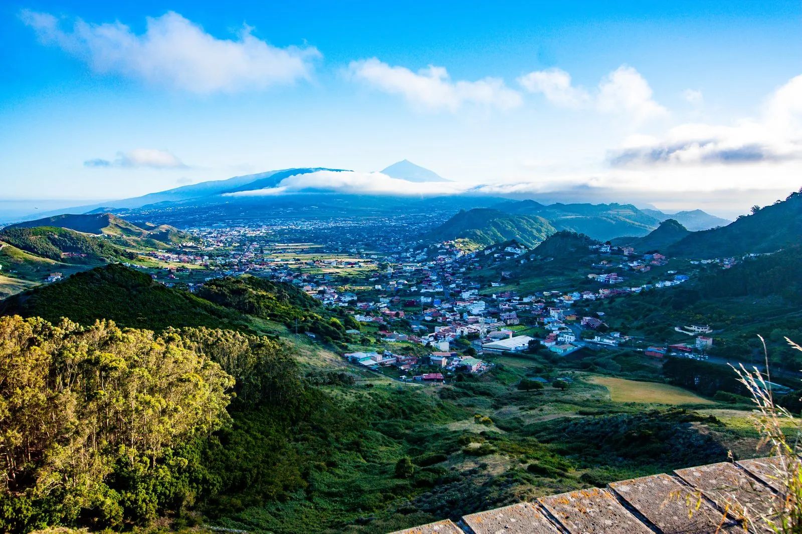 The Anaga Massif with Mount Teide rising behind it, Tenerife