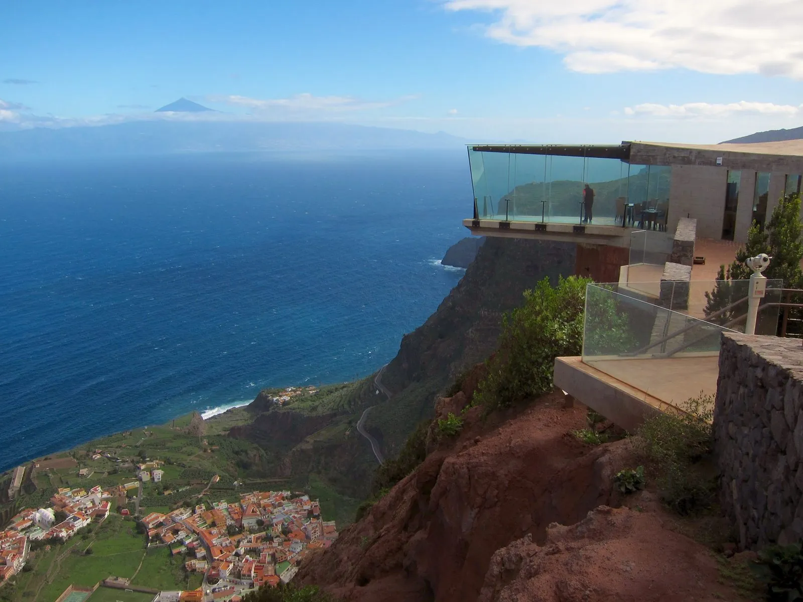 View from the Mirador de Abrante over the town of Agulo and the north coast of La Gomera