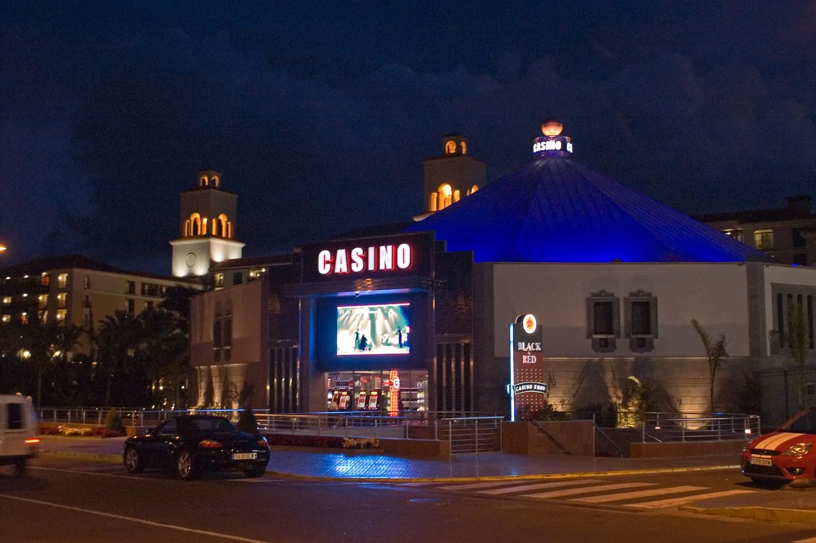 The illuminated Casino Maspalomas at night, Gran Canaria