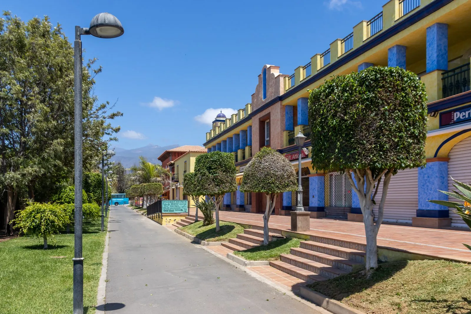 Colourful commercial centre in Playa de las Americas, Tenerife