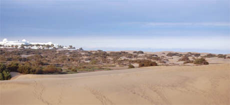 Maspalomas dessert with wiew from Maspalomas to Playa del ingles